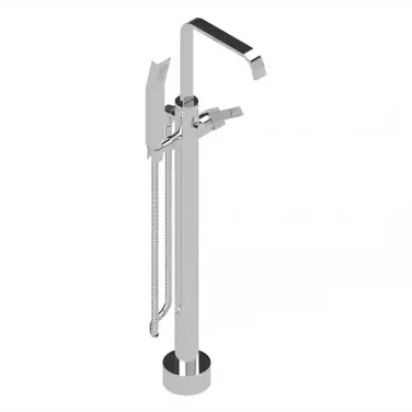 Eco-Friendly Bamboo Floor-mounted bath faucet hand shower