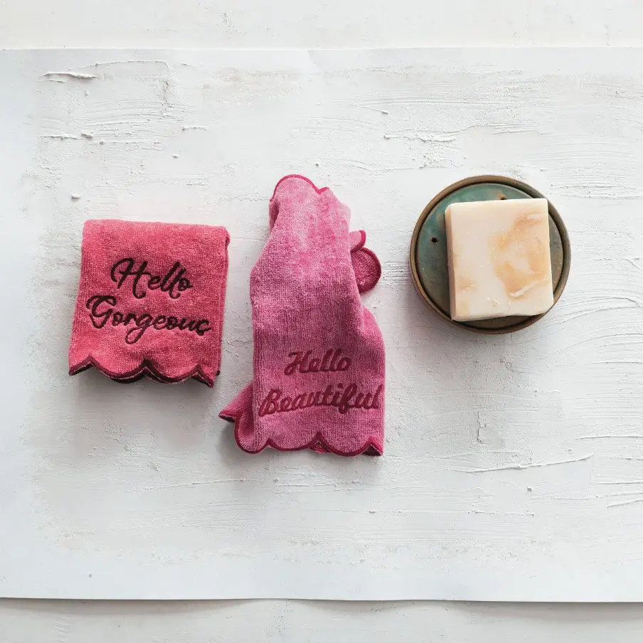 Premium Egyptian Cotton Scalloped Terry Washcloths