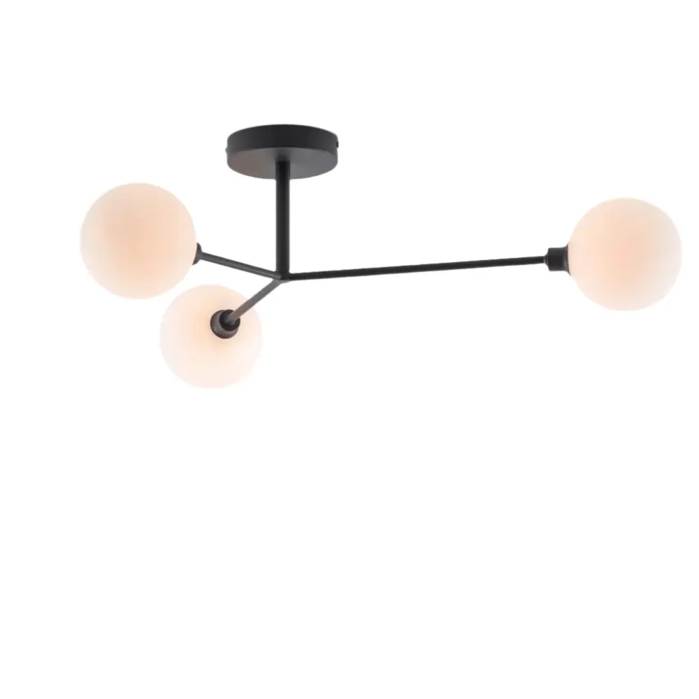 3 Light Flush Ceiling Portable - Charcoal