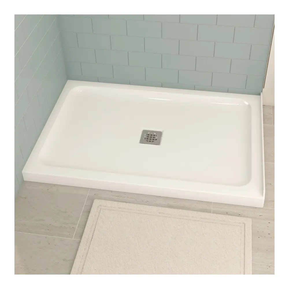 Olympia Pearl Acrylic Shower Base Center Drain