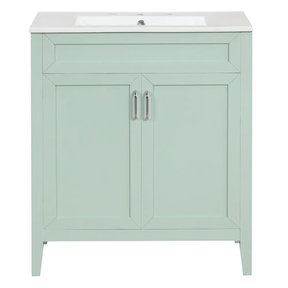 30'' Single Bathroom Vanity Cabinet Ceramic Top #BV-008