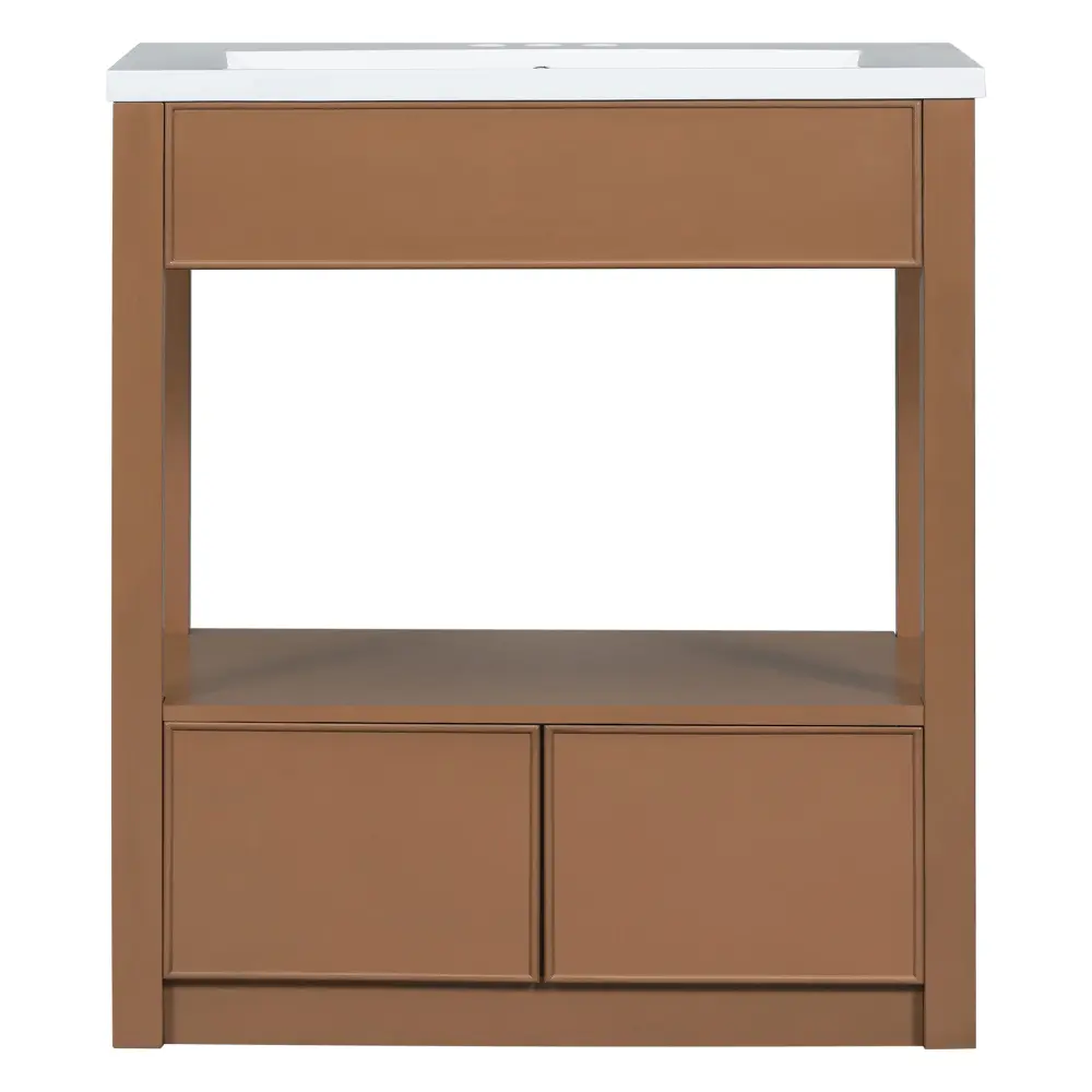 30'' Single Bathroom Vanity Cabinet Ceramic Top #BV-005