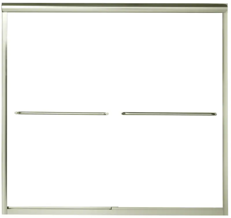Sterling Finesse Series 5425-59N-G05 Bath Door, Nickel Frame, Frameless Frame, Aluminum Frame, Glass-like Glass, Sliding Door