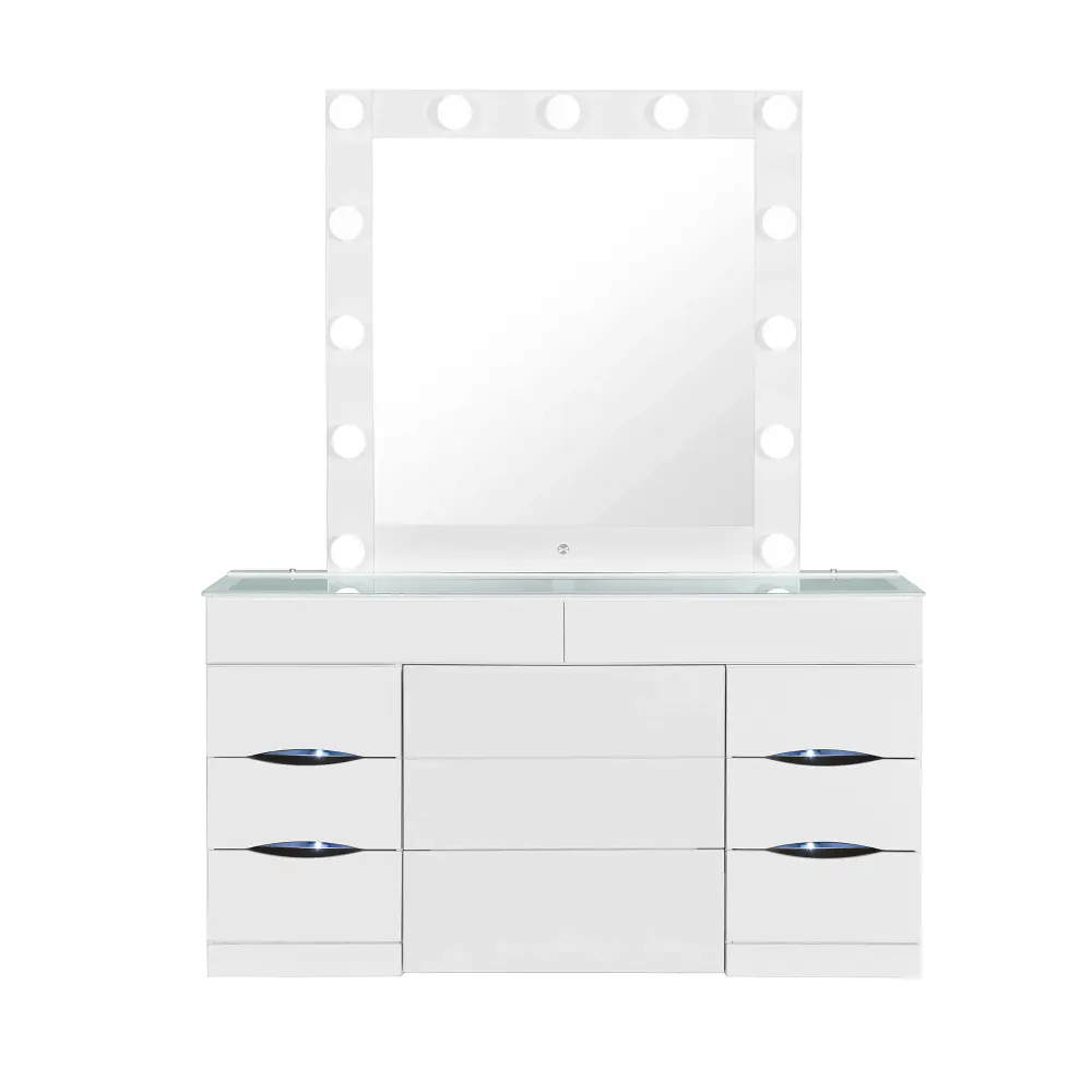 Elisa - Vanity Place Stool And LED Bulbs