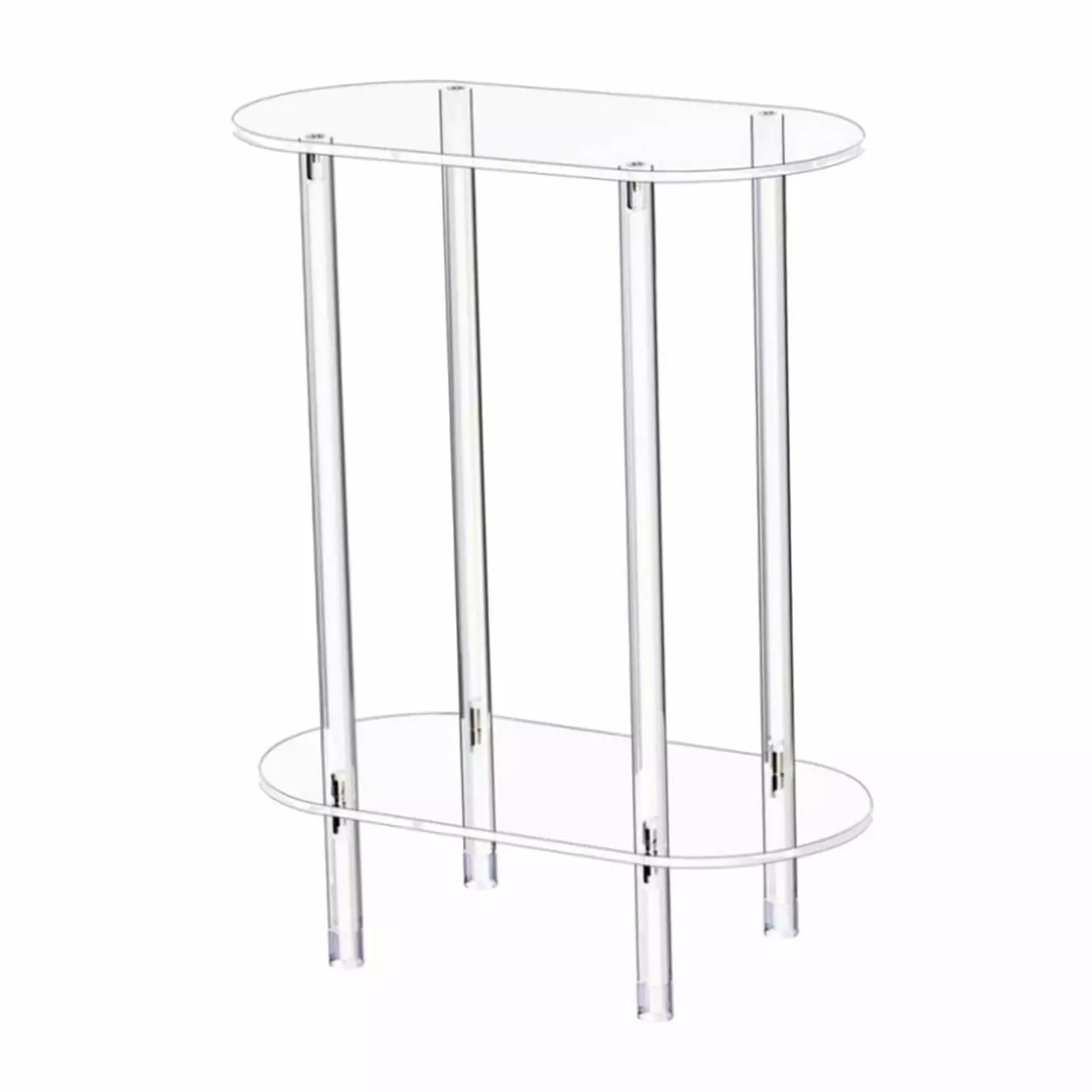 Flameer Acrylic Small Table 2-Tier Modern Nightstand Bathroom Apartment Balcony
