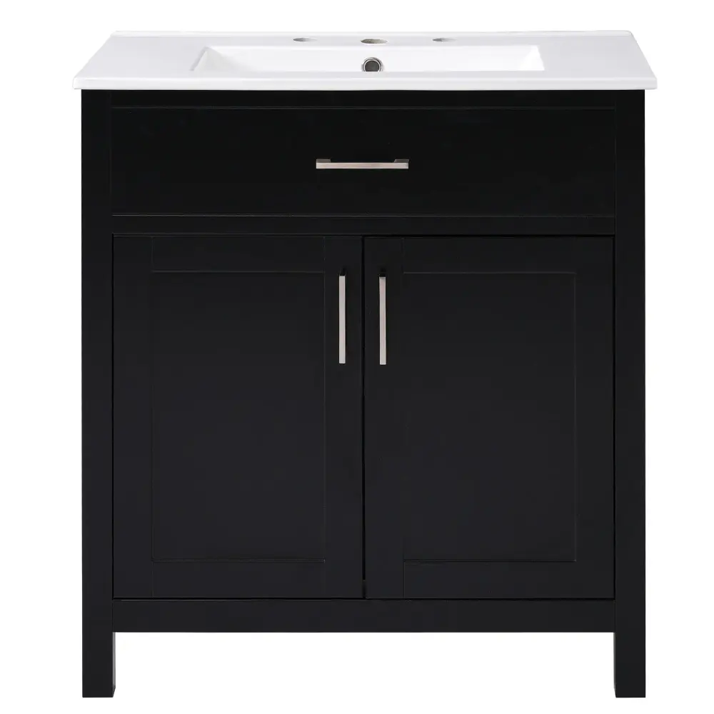 Bathroom Vanity Sink And Ample Storage, Rectangular Undermount Sink - Charcoal