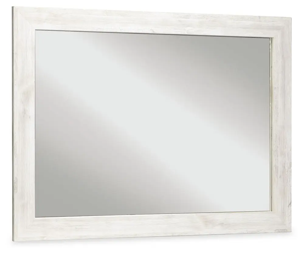 Paxberry - Bedroom Accent Mirror - Whitewash Non-Slip Base | 5-Year Warranty