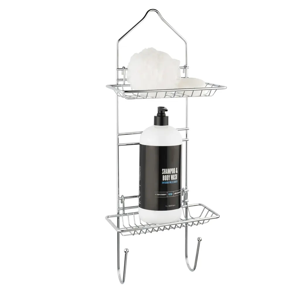 Reversible Shower Caddy Adjustable Baskets, Chrome