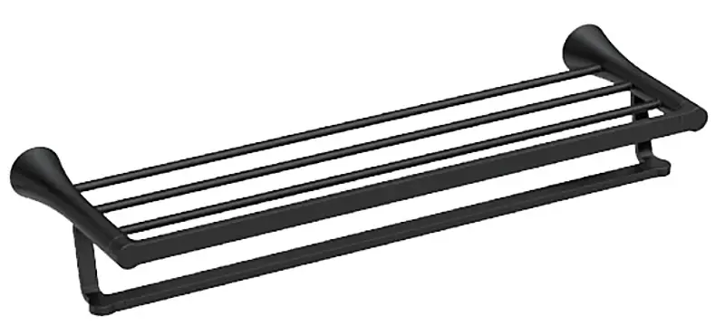 Moen Mikah Series Y0794BL Towel Shelf, Zinc, Non-glossy Black