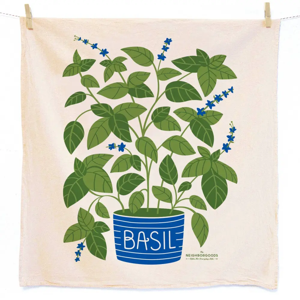 Quick-Dry Microfiber Basil Dish Towel