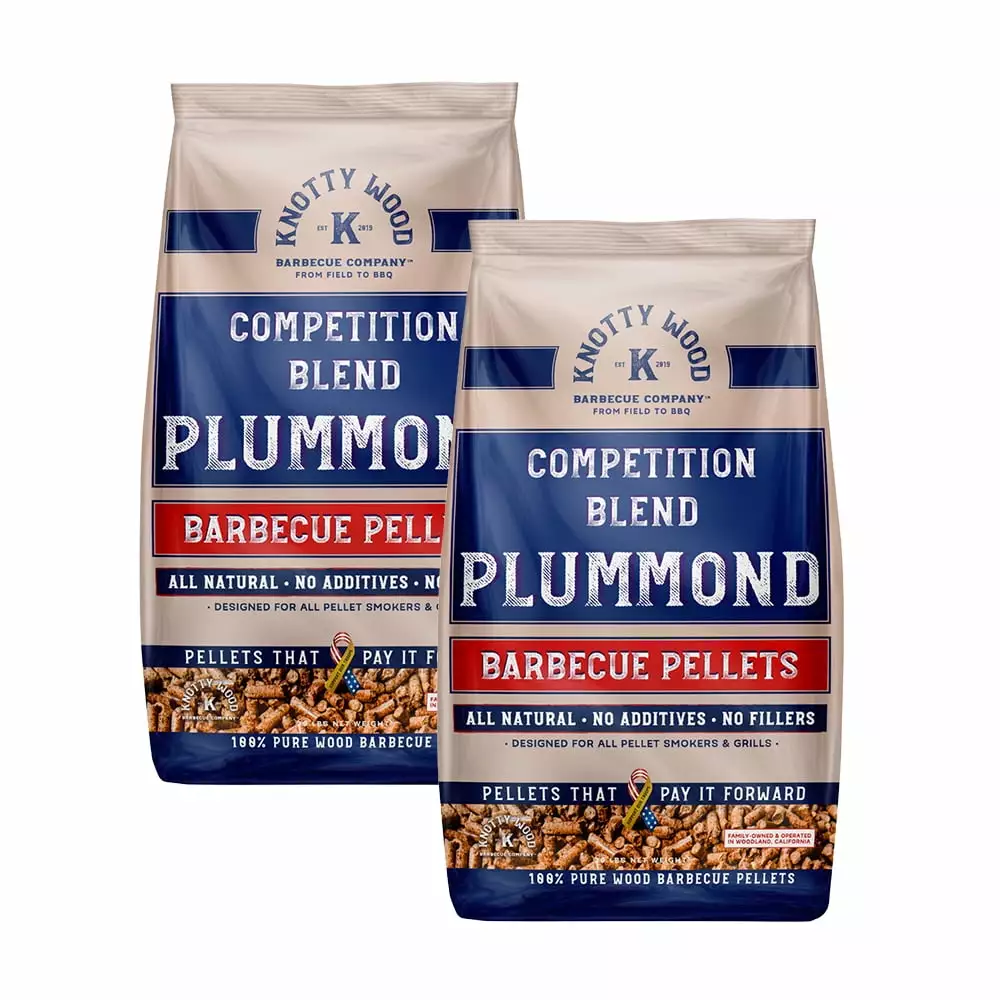 40lbs Knotty Wood Plummond Plum & Almond Blend 100% Natural Barbecue Pellets