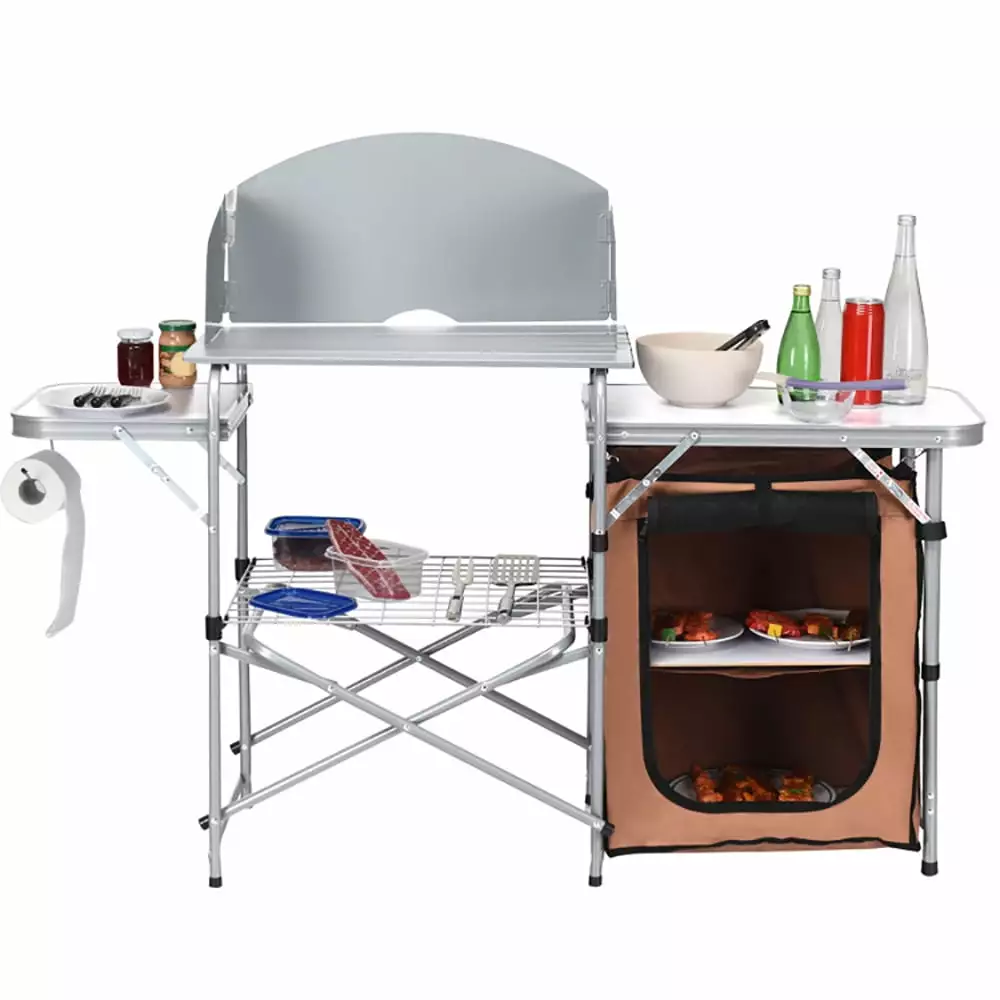 Yardi Yard Foldable Outdoor BBQ Portable Grilling Table Windscreen Bag - Lifetime Folding Table