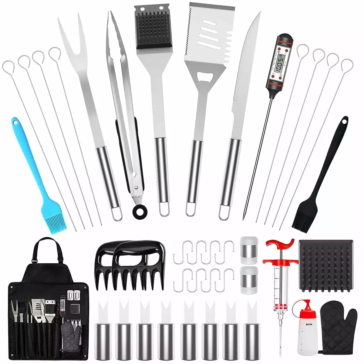 BBQ Grill Accessories 41PCS BBQ Tool Set Extra Thick Stainless Steel Barbecue Utensils Cleaning Brush Shovel Fork BBQ Acce...