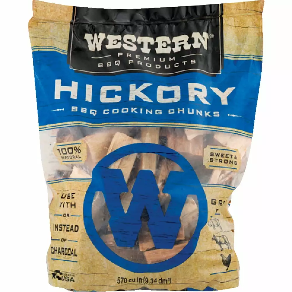 1 Pc Western 570 Cu. . Hickory Wood Smoking Chunks BBQ and Grilling