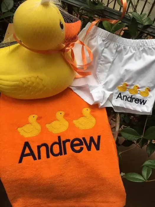 MONOGRAM BEACH TOWEL 3 DUCKS & NAME | Ultra Soft & Plush