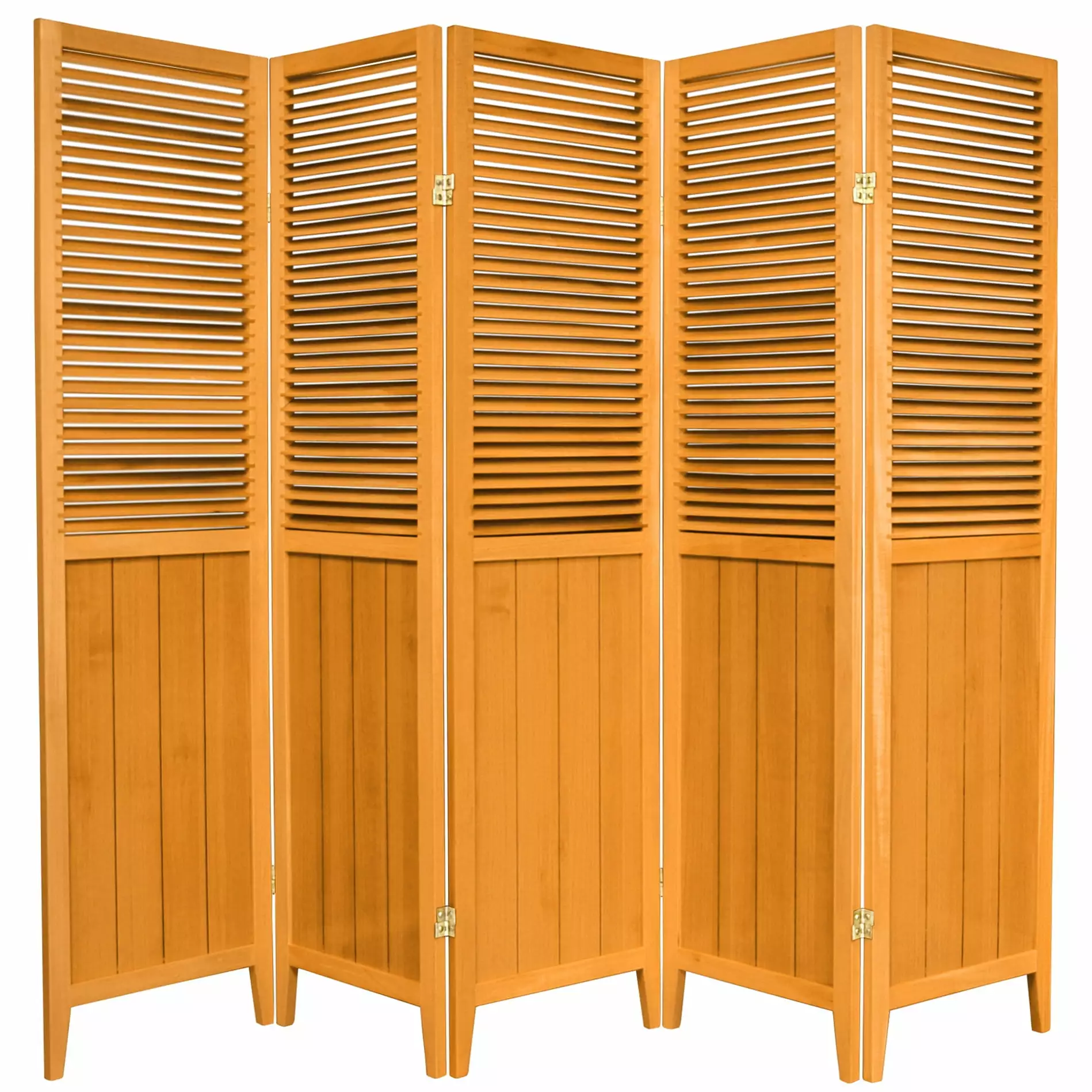 6 ft. Tall Beadboard Divider Honey 5 Panels Oriental Furniture