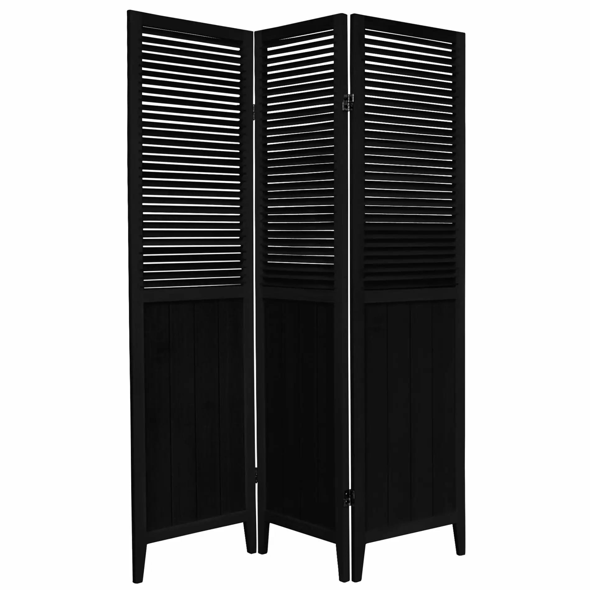 6 ft. Tall Beadboard Divider - Black - 3 Panels Oriental Furniture