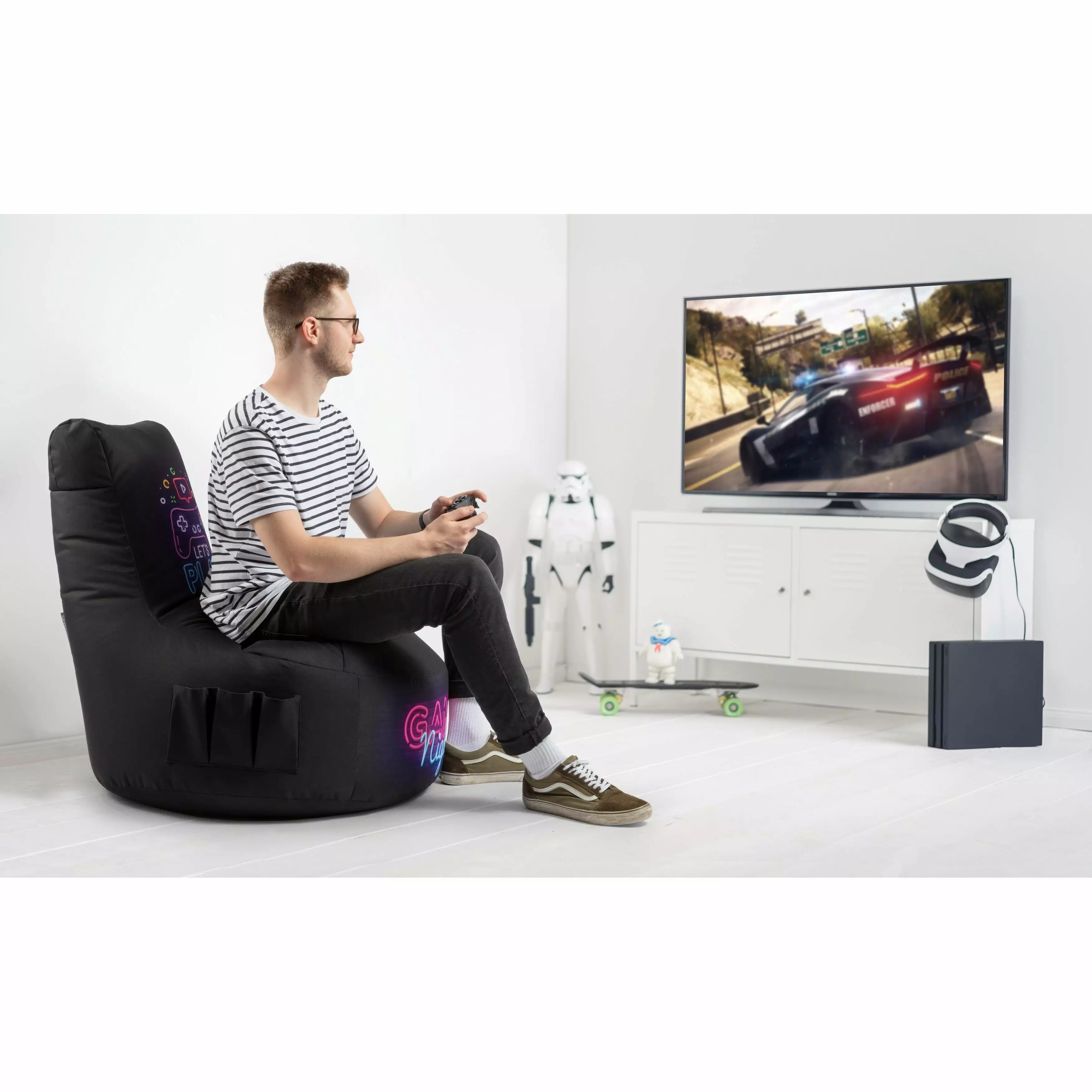 Gouchee Home Swing Gaming Lets Play Bean Bag Chair Black Bed Bath & Beyond