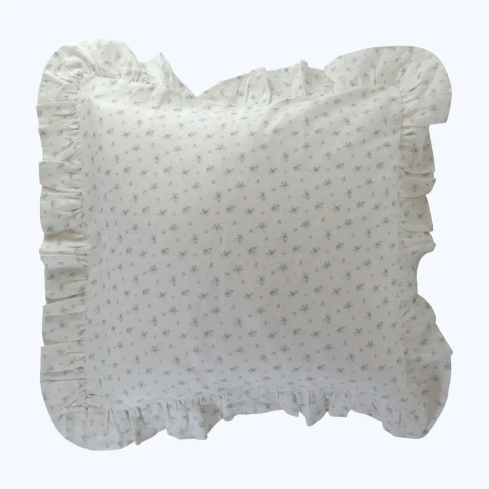 Dust Mite Blossom Floral Flax Ruffle Sham Pair