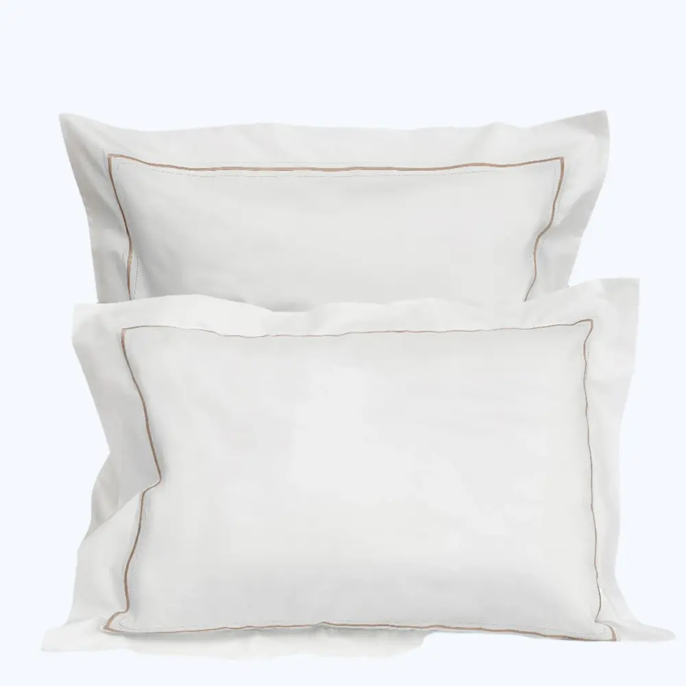 Gramercy Duvet & Sham, White/Brown Allergy Relief