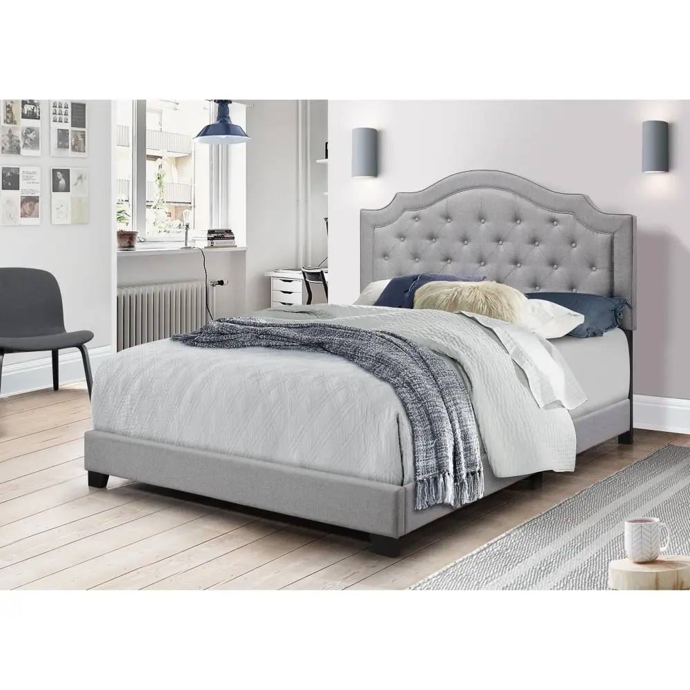 Diamond Modern Furniture HH Starbed Queen Upholstered Bed Starbed Queen Bed - Gray