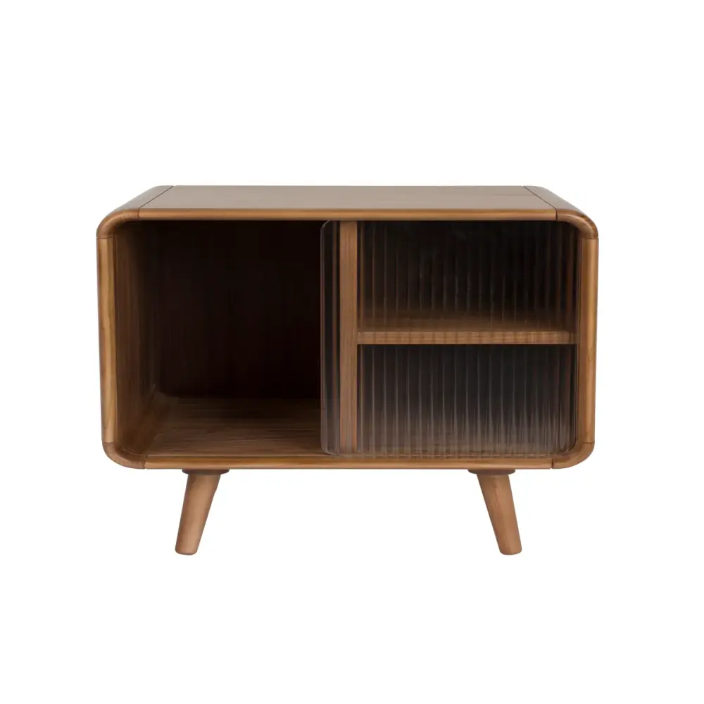 Breathable Organic Cotton Rise Side Table / Bedside Table - Walnut