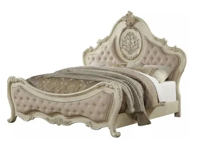 Acme Ragenardus Antique White Queen Bed 27010Q - Vintage Bedroom Set