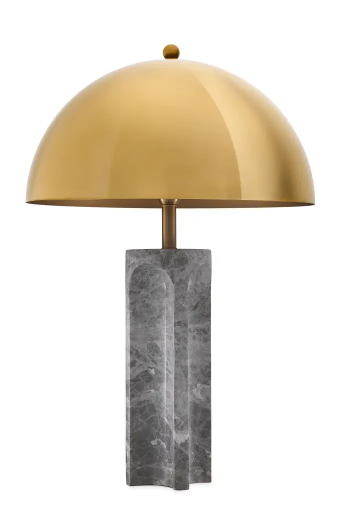 Mushroom Brass Table Lamp Eichholtz Absolute - Vintage Bedside Lamp