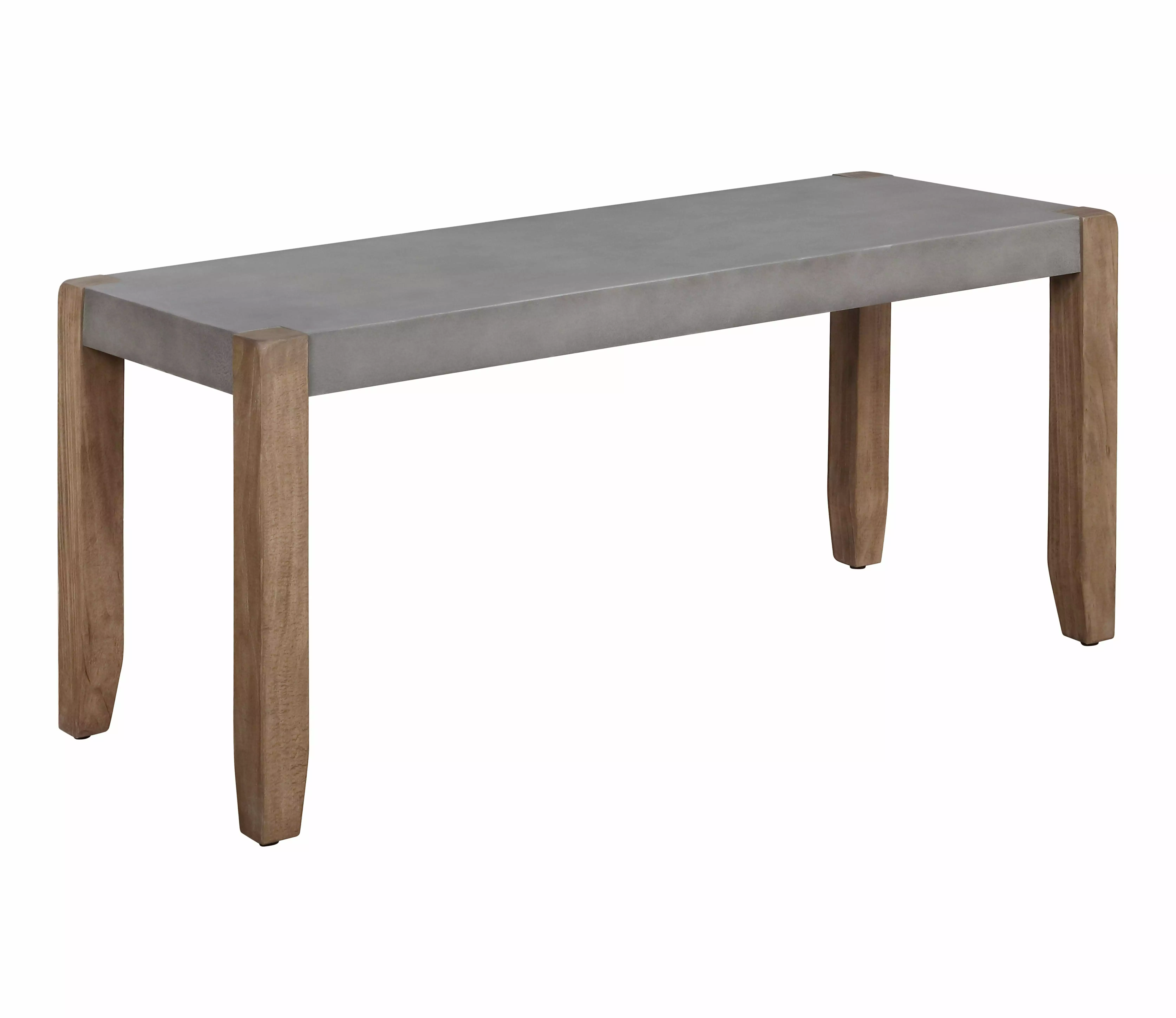 Alaterre Newport 40L Faux Gray Concrete and Wood Bench Indoor or Outdoor Use Benches