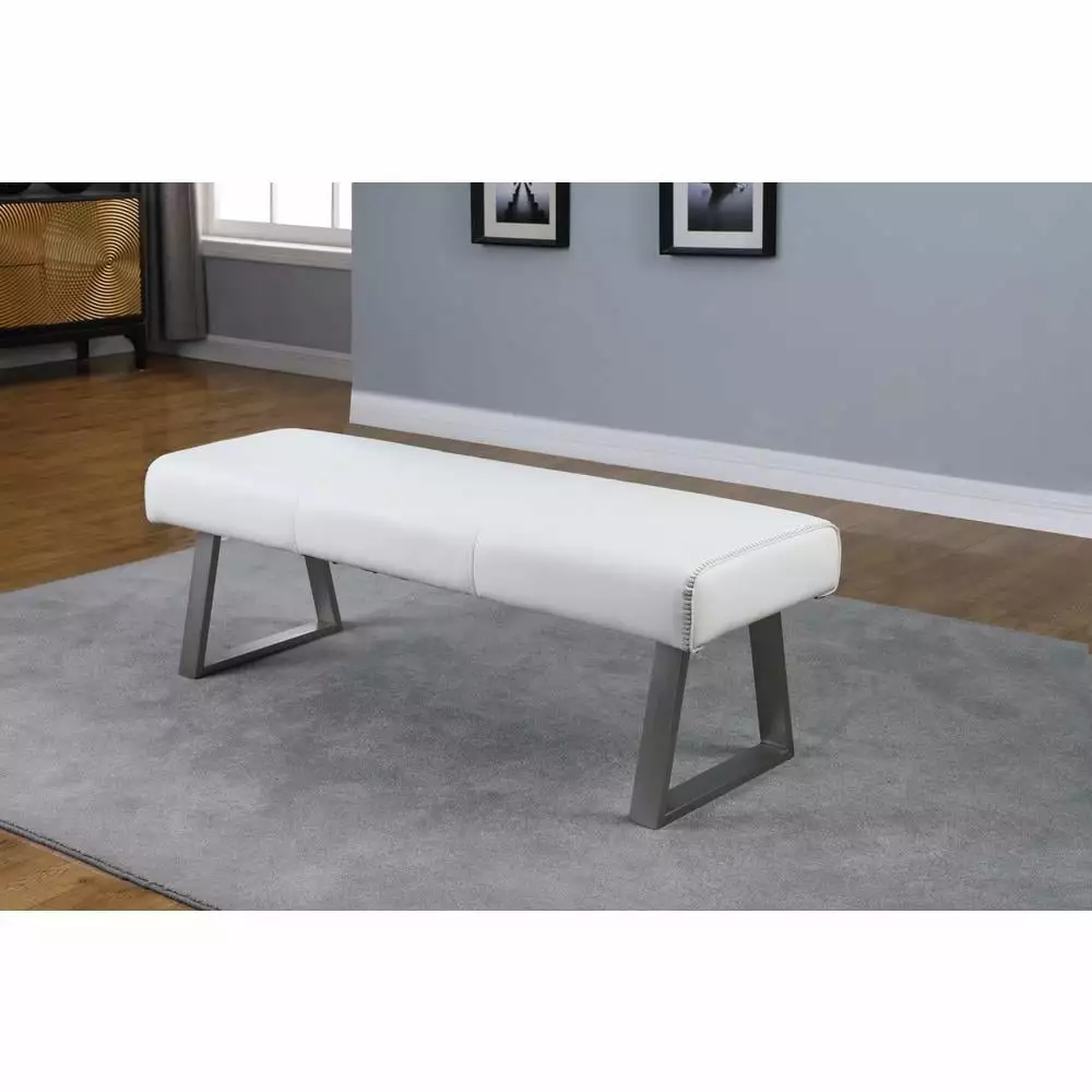 Chintaly Contemporary Upholstered Bench Highlight Stitching Modern Living Room Bench Benches Chintaly Imports