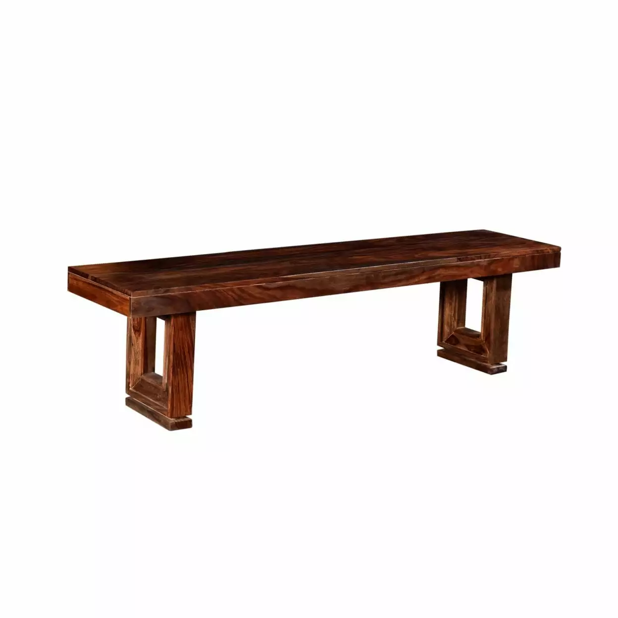 Sari 70 Inch Dark Acacia Wood Dining Bench Unique Salvaged Design Brown Saltoro Sherpi Benches