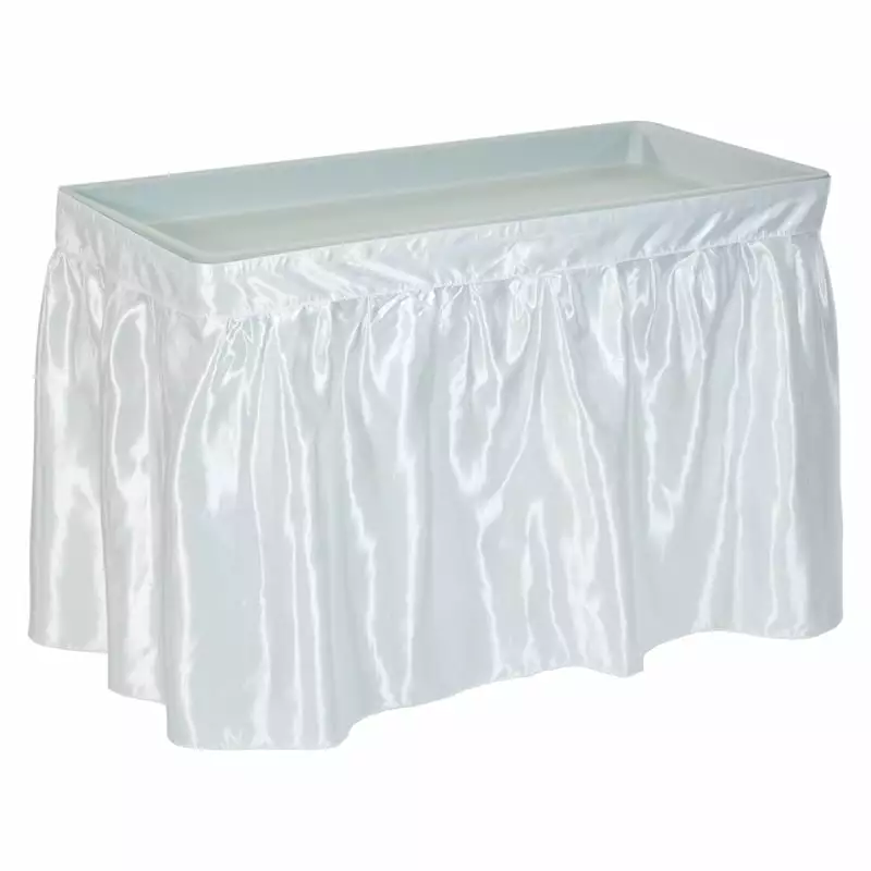 Folding Beverage Ice Cooler Table Removable Sateen Skirt and Drain Hose