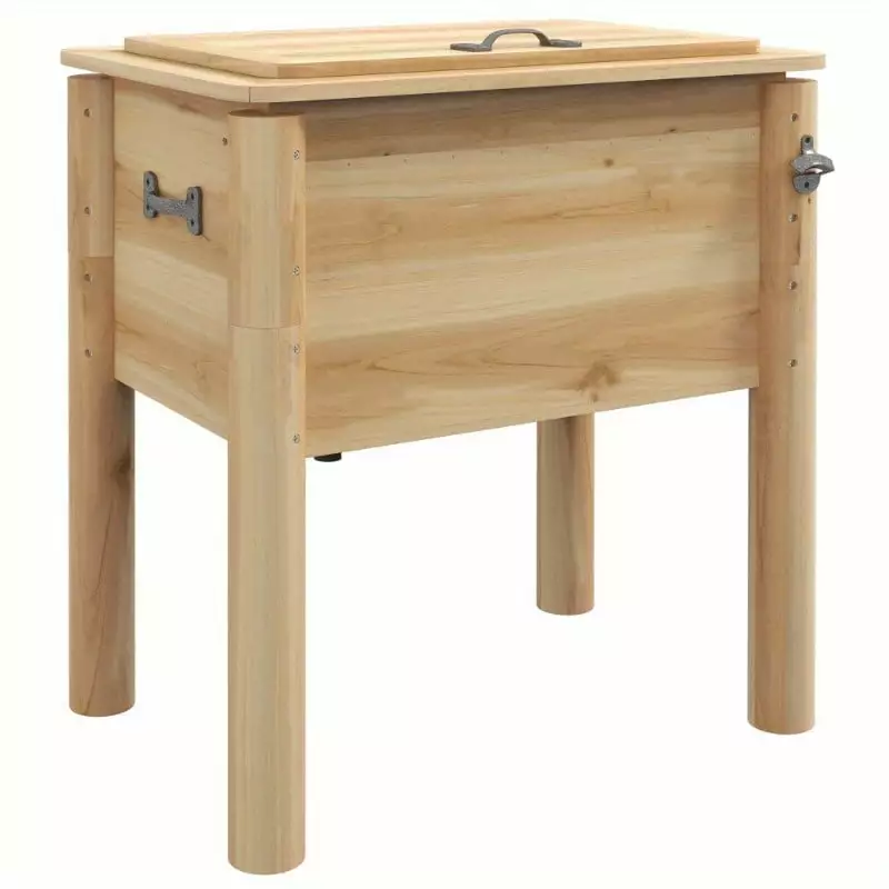 Zateety 54Qt Wooden Patio Cooler Outdoor Beverage Cooler Bottle Opener Backyard Deck Poolside Party