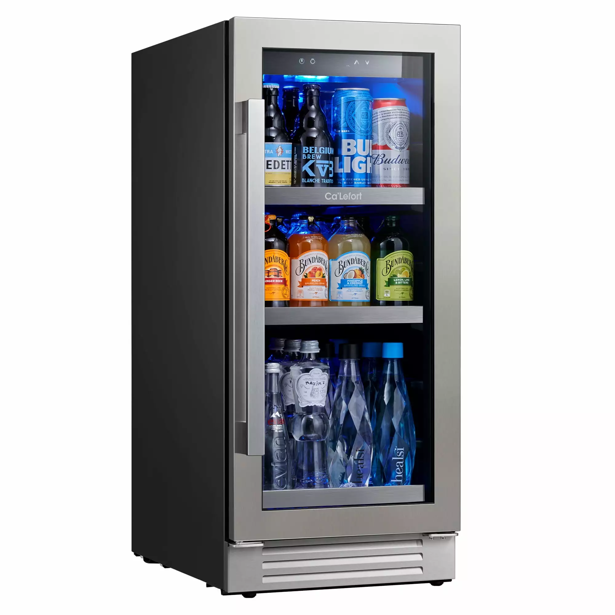 Ca'Lefort 15'' Beverage Refrigerator Cooler 100 Cans Built or Freestanding Stainless Steel Door