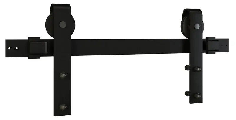 National Hardware N700-005 Designer Barn Door Kit, 72 L Track, Chromed, Matte Black, Wall Mounting