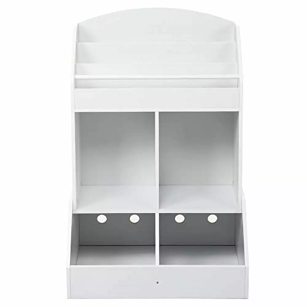 Kids Bookshelf Storage Wood Toy Organizer Bookcase Playroom Bedroom Nursery School White Huangshi Trading