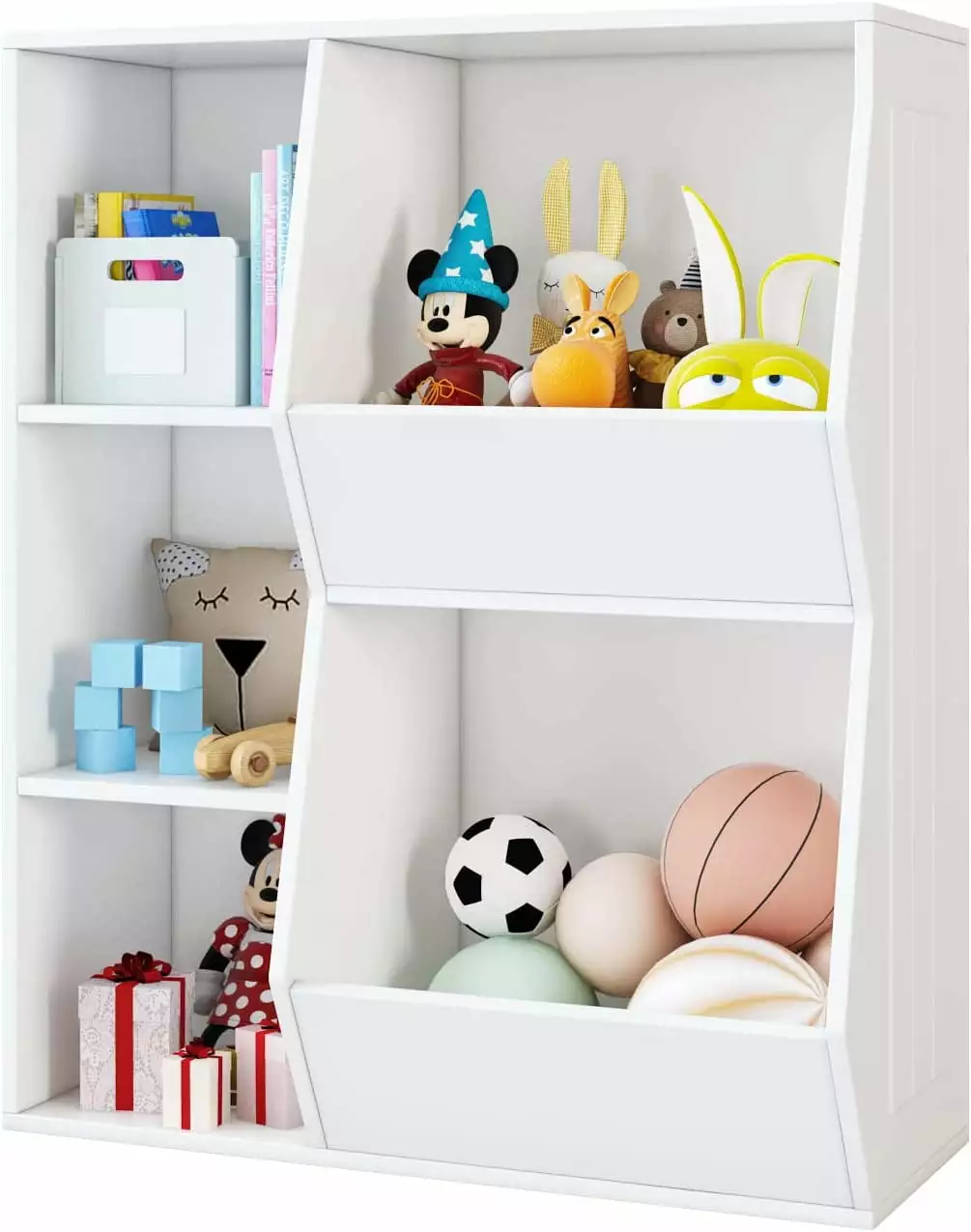 Toy Storage Organizers Kids Bookcase Open Multi-Bins Display Cabinet Playroom Nursery Classroom ZJ