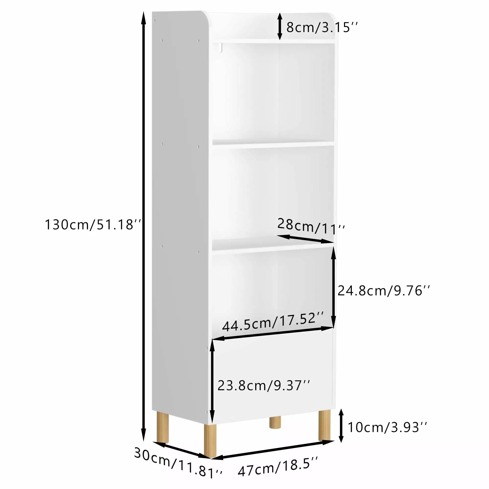 Dcenta Kids 4-Tier Bookcase Children's Book Display Bookshelf Toy Storage Cabinet Organizer
