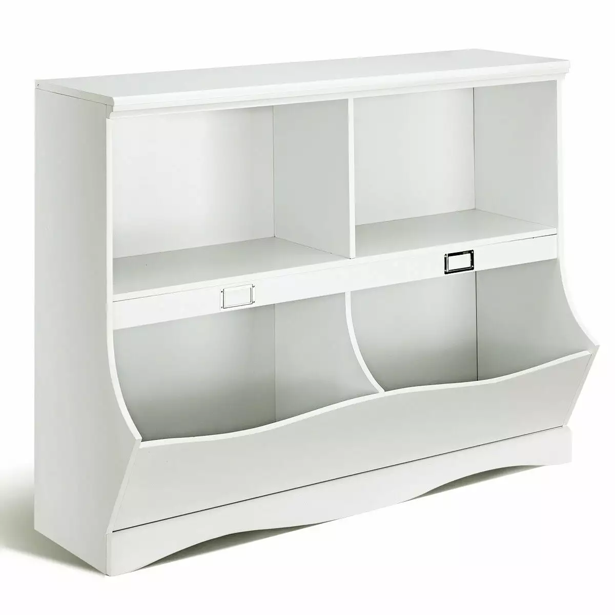 Gymax Kids Bookshelf Bookcase Baby Toy Organizer Shelf Children Storage Unit White