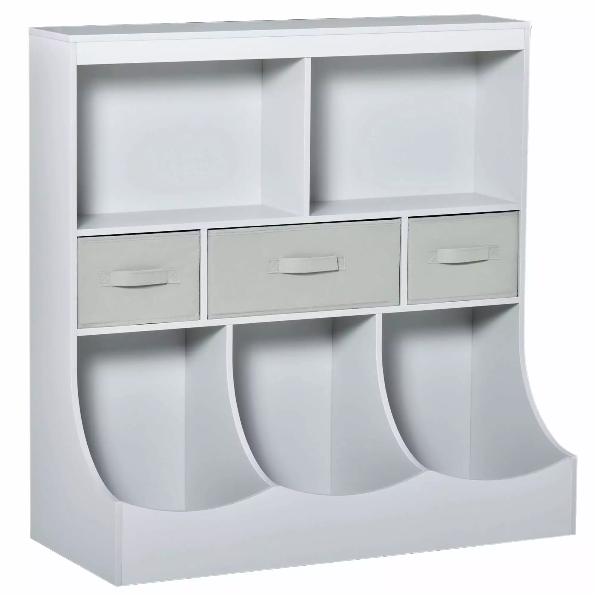 Huracan Kids Bookcase Toy Storage Organizer Cabinet Drawers Toys Clothes Books Grey