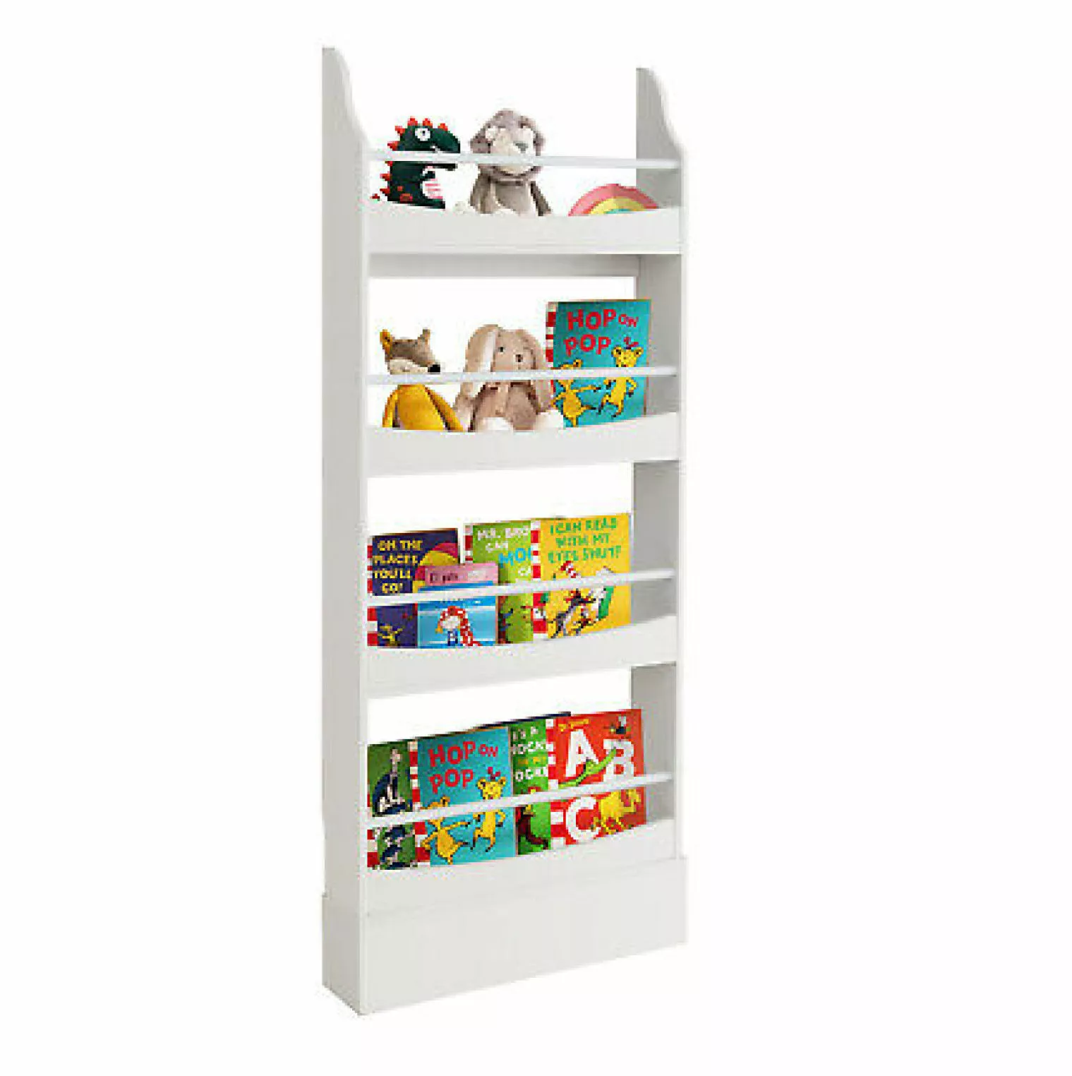 WANCQ 4-Tier Kids Bookshelf Toy Storage Bookcase Anti-toppling Kits White