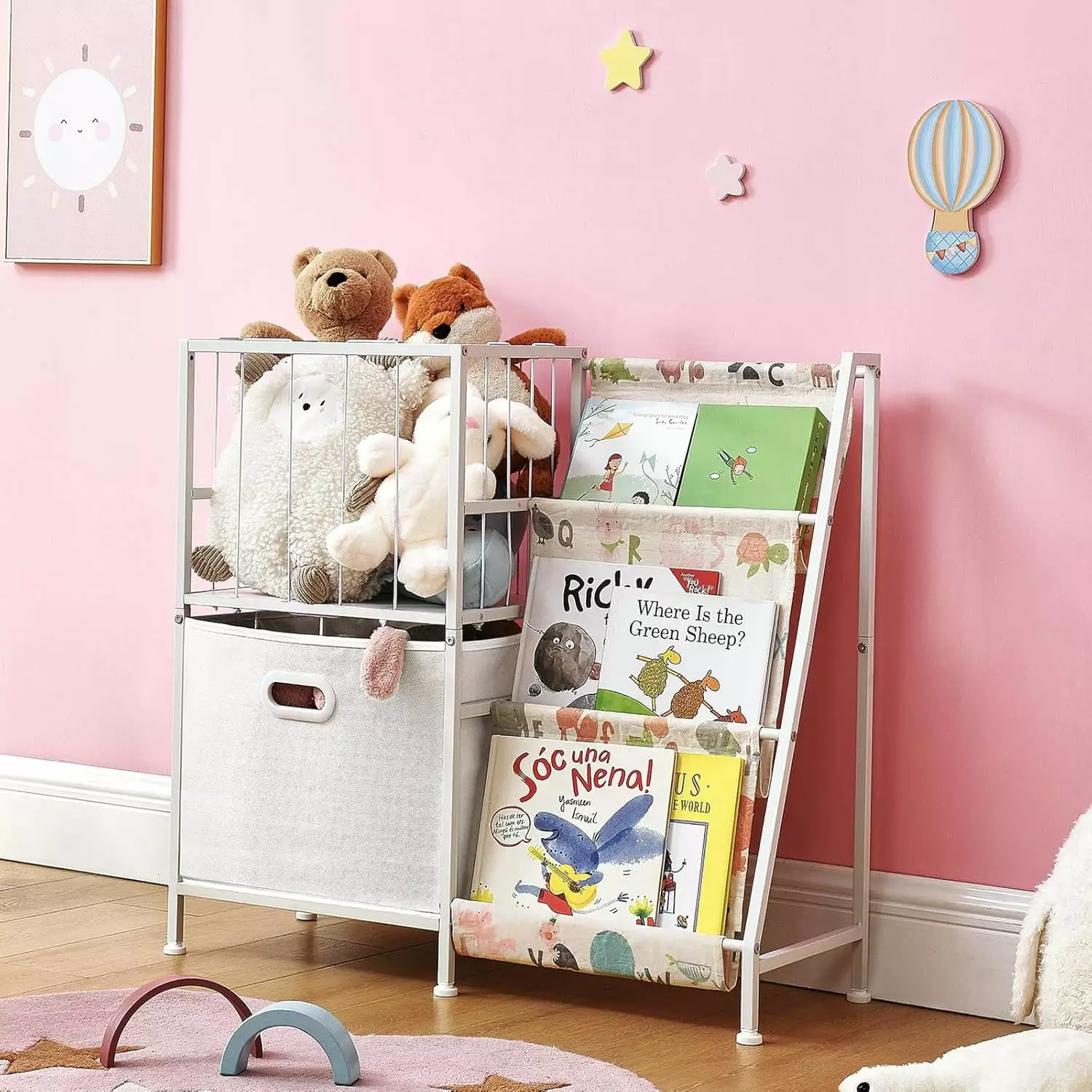 Kids Bookshelf and Toy Storage Organizer 3 Tier Bookcase Storage Toddler Kids Rooms Playroom Nursery unbrand