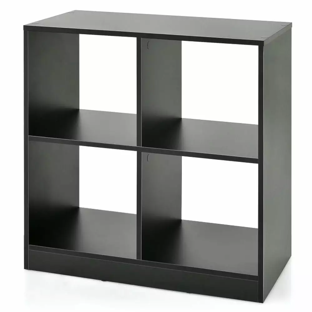 Canddidliike 4-Cube Kids Bookcase Open Shelves Black Toy Storage Organizer Nursery