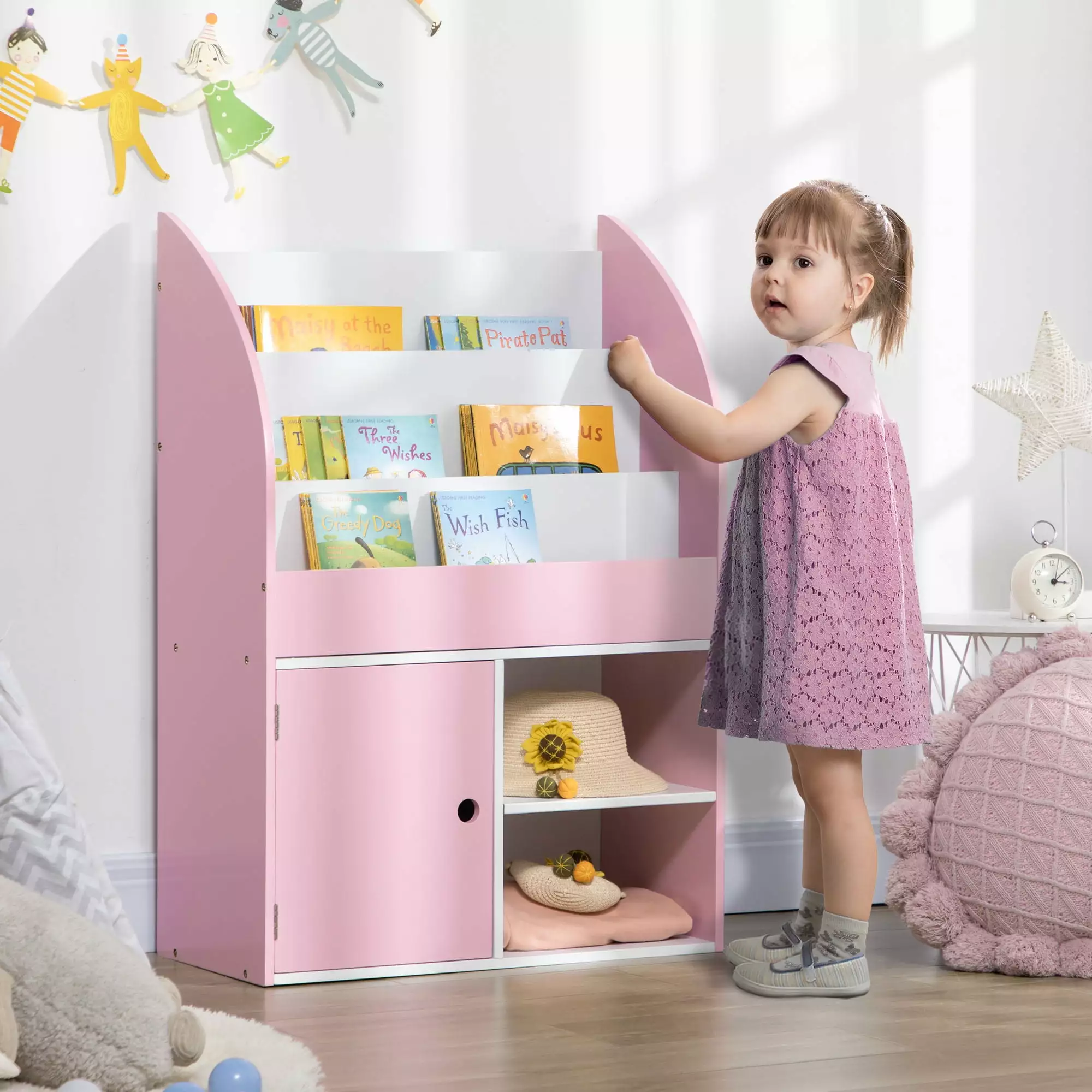 Bookshelf Multi-Purpose Kids Toy Storage Organizer Preschool Early Reading Kids Bookcase Cabinet Childrens Bookshelf Book ...