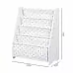 EEPHO Wooden Children Sling Book Rack White Bookshelf Star Pattern