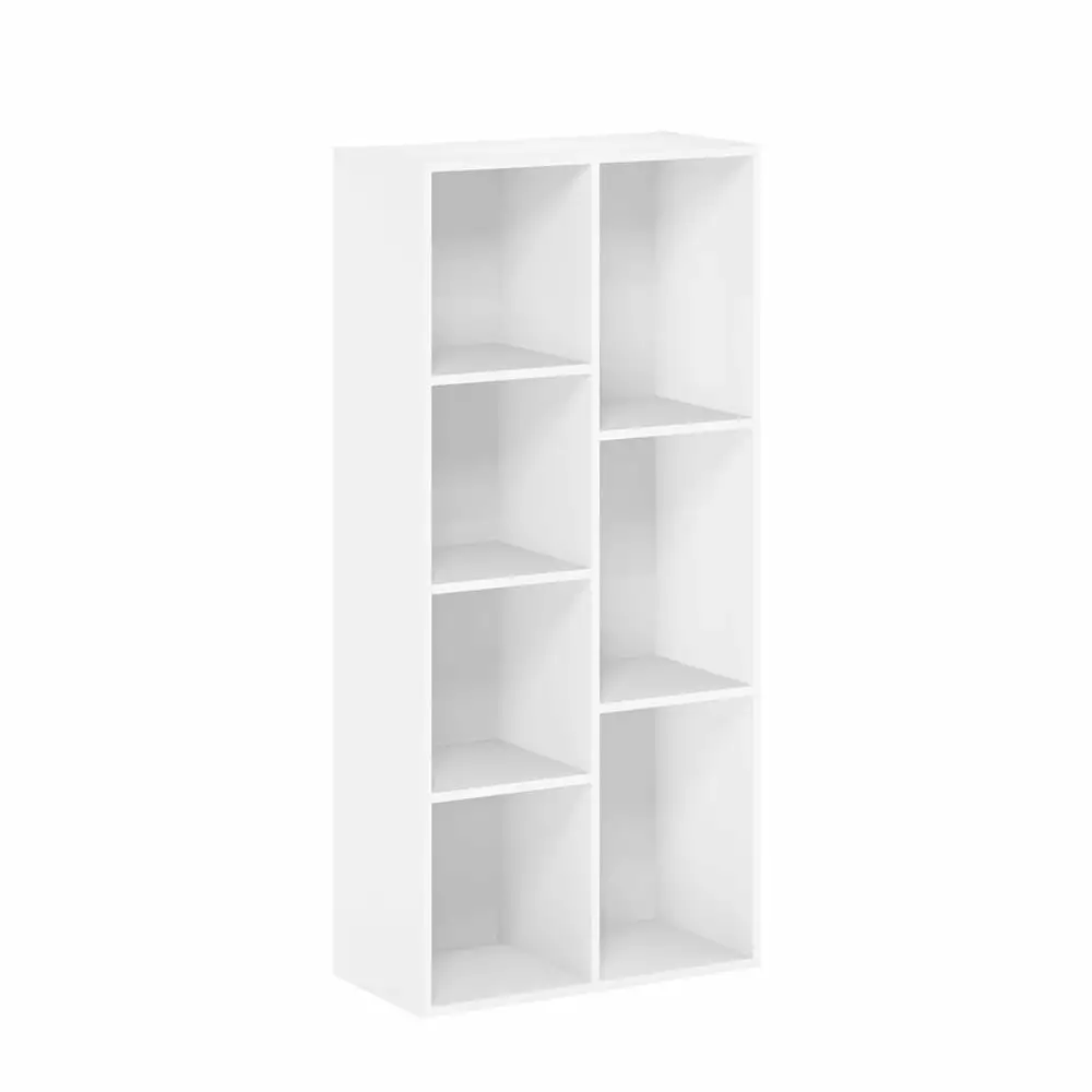 7-Cube Reversible Open Shelf Bookcase Book Storage White FHWM2
