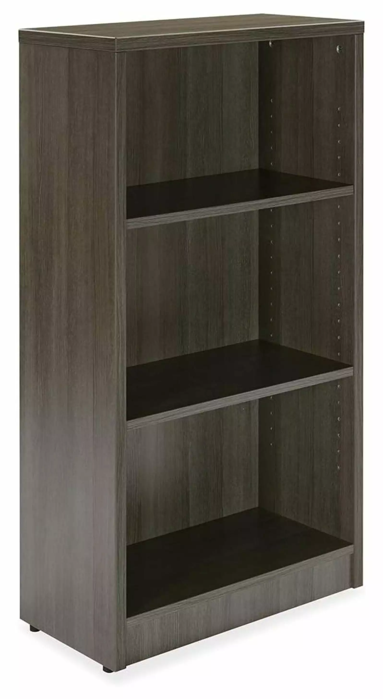 3 Shelf Wood Bookcase Freestanding Display Shelf Adjustable Layers Small Narrow Space Grey Generic
