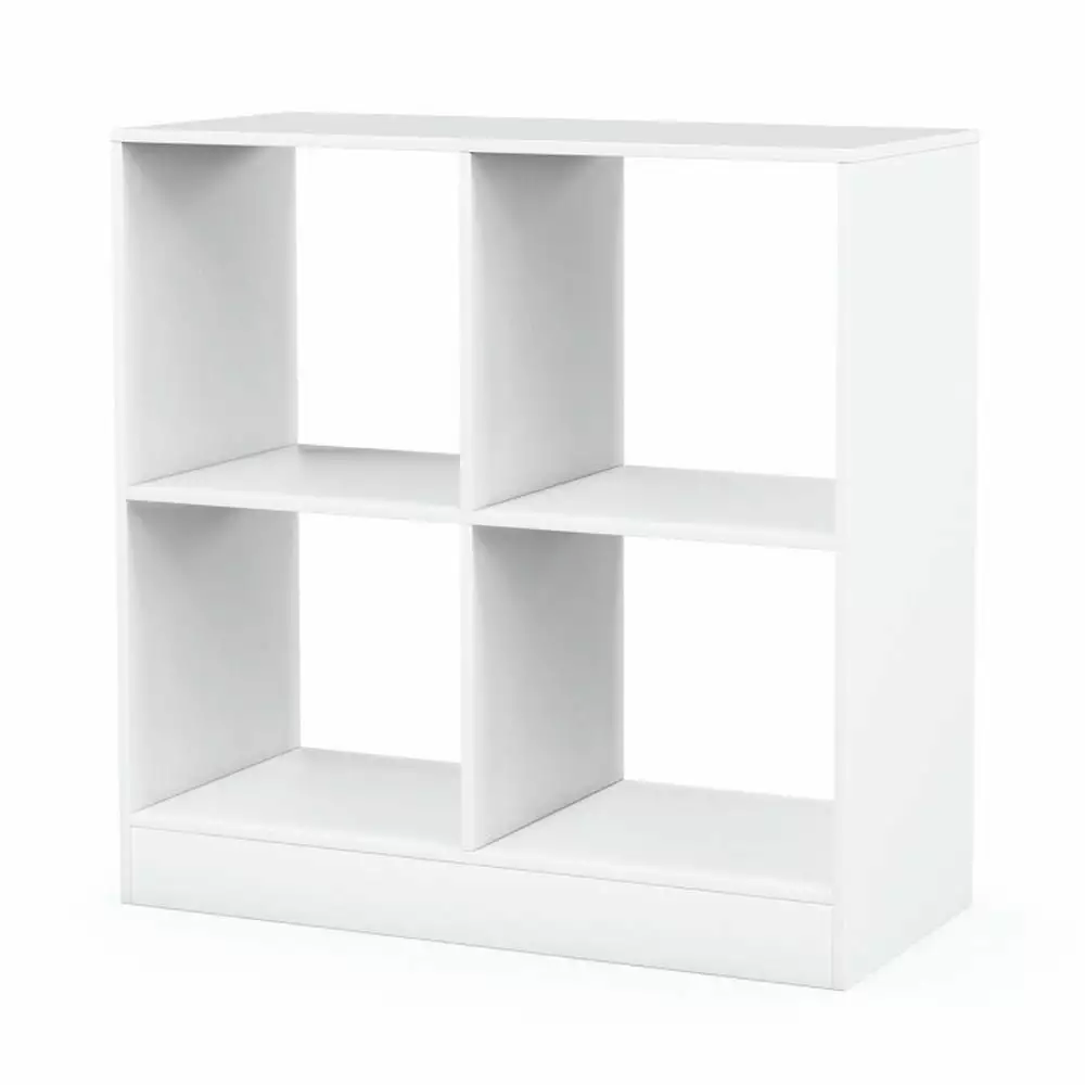 GVN 4-Cube Kids Bookcase Open Shelves White Toy Organizers and Storage Kids Boys Girls Nursery