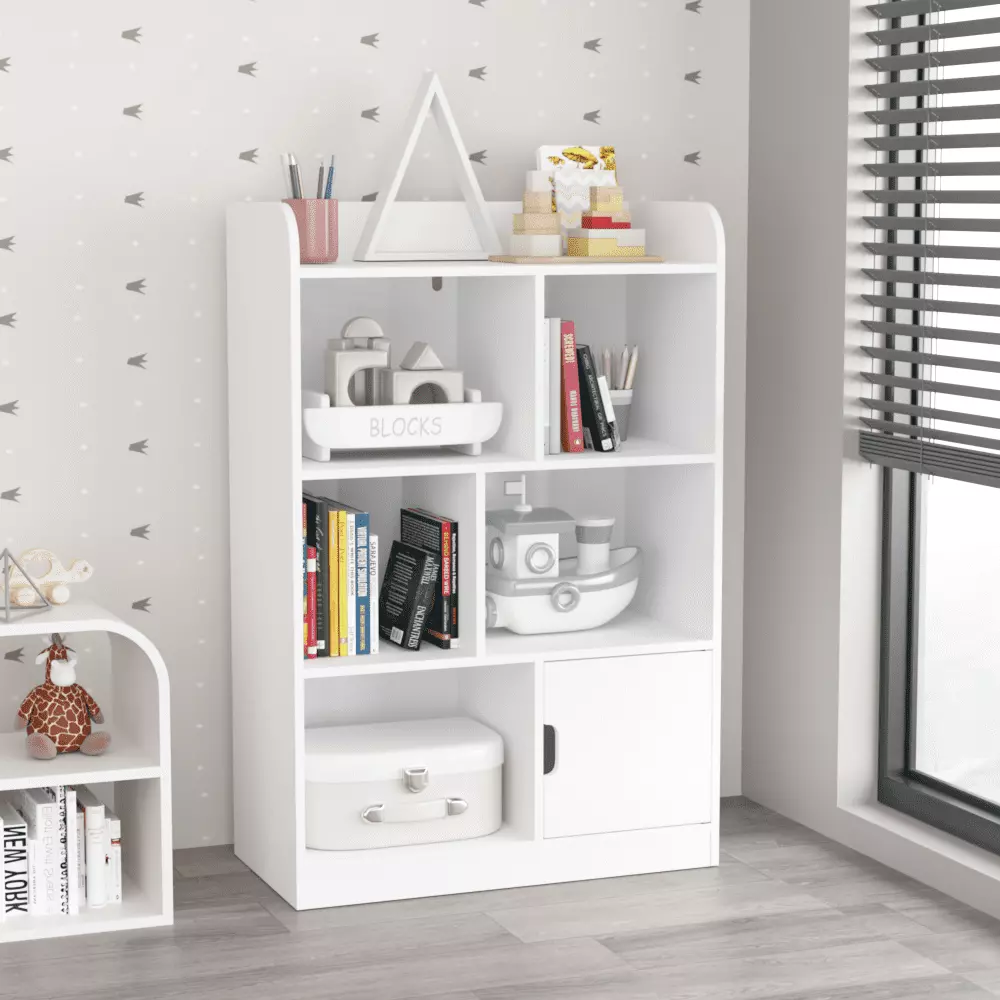 Gzxs Cube Organizer Kids Storage Bookcase 6 Compartments Bedroom Living Room Office White