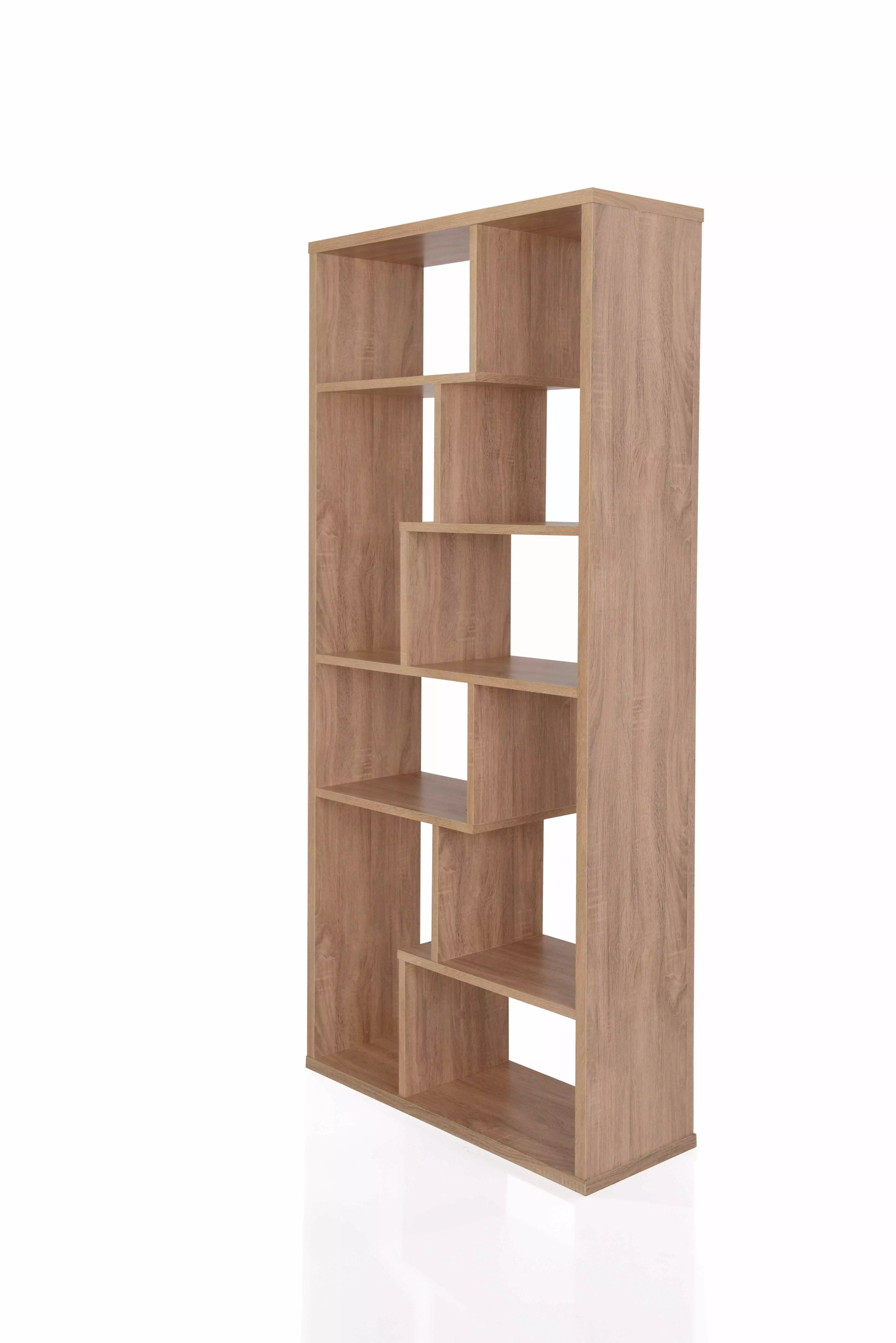 32 x 12 x 71 Weathered Oak Veneer Cube Bookcase HomeRoots